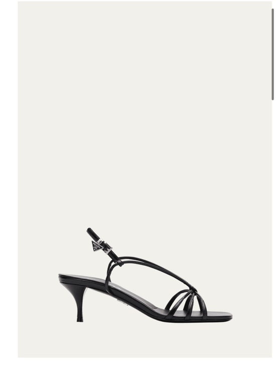 Prada Shoes - PRADA
Capretto Strappy Leather Sandals With Triangle Logo Charm